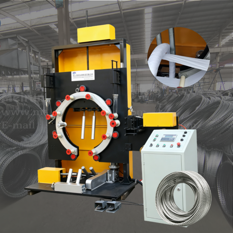 Ring Bottom Vertical Steel Wire Coil Wrapping Machinery Suitable for Razor Barbed Wire
