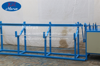 Razor barbed wire mesh panel fence welded Aligning and cutting machine 
