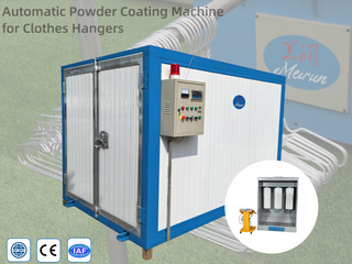 High Efficiency Clothes Hanger Powder Coating Line with Spray Gun and Heating Oven