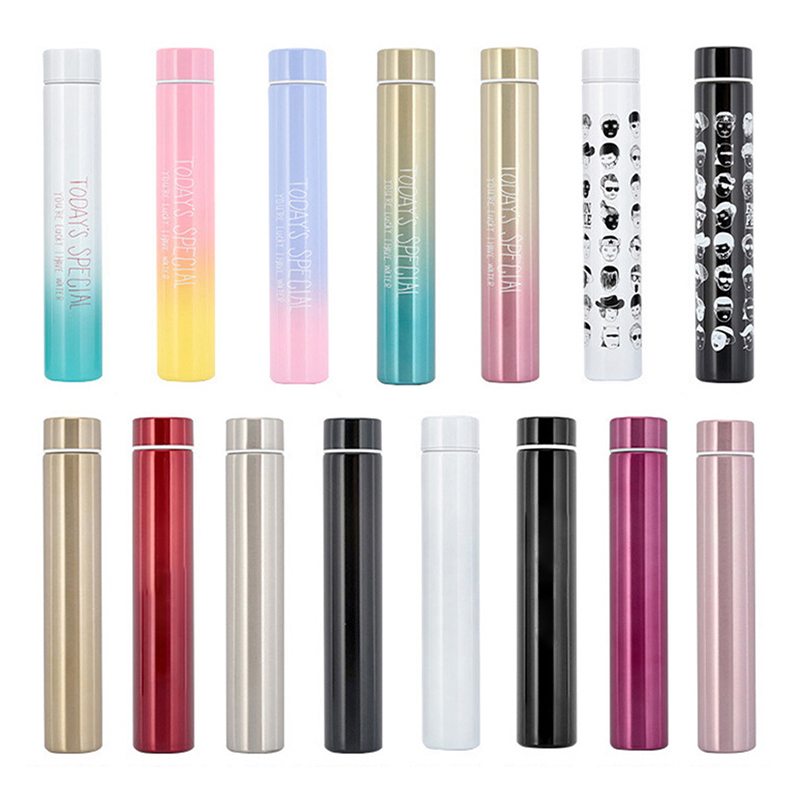 11oz custom printing gradient color slim Stainless Steel Bottle Vacuum Flask 