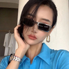 New Sun Glasses Female Hip-Hop Personality Trend Eyeglasses Steel Skin Metal Square Sunglasses