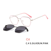 2 in1 Polygon Glasses Frame Magnetic Sunglass Clip On Eyeglasses Prescription Sunglasses Women