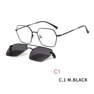 2 In1 Glasses Frame Magnetic Sunglass Clip On Sunglasses Eyeglasses
