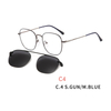 2 in1 Magnet Clip On Glasses Frame Men Prescription Optical Frame Eyeglasses Male Myopia Magnet Clip On Sunglasses