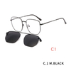 2 in1 Ultra Light Mens Optical Eyeglass Frame Style Glasses Eyewear With Magnetic Clip On Sunglasses For Driving