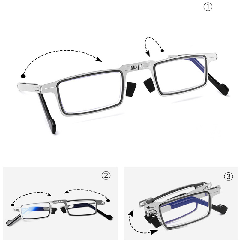 Anti Blue Light Man Women Reading Glasses Blocking Reader Folding Ultra Thin Metal Eyeglasses