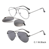 2 In1 Aviator Magnet Clip On Glasses Men Frame Prescription Magnet Clip On Sunglasses Male Myopia Optical Eyeglasses Frame