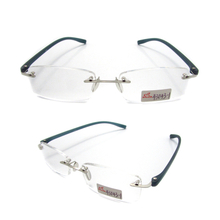 Unisex rimless TR90 temple slim reading glasses 