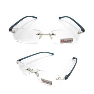 Unisex rimless TR90 temple slim reading glasses 