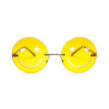 China New Design Round Retro Sunglasses Anti-UV Smiley Face Fashion Sunglass Outdoor Leisure Anti-Glare Metal Sunglasses