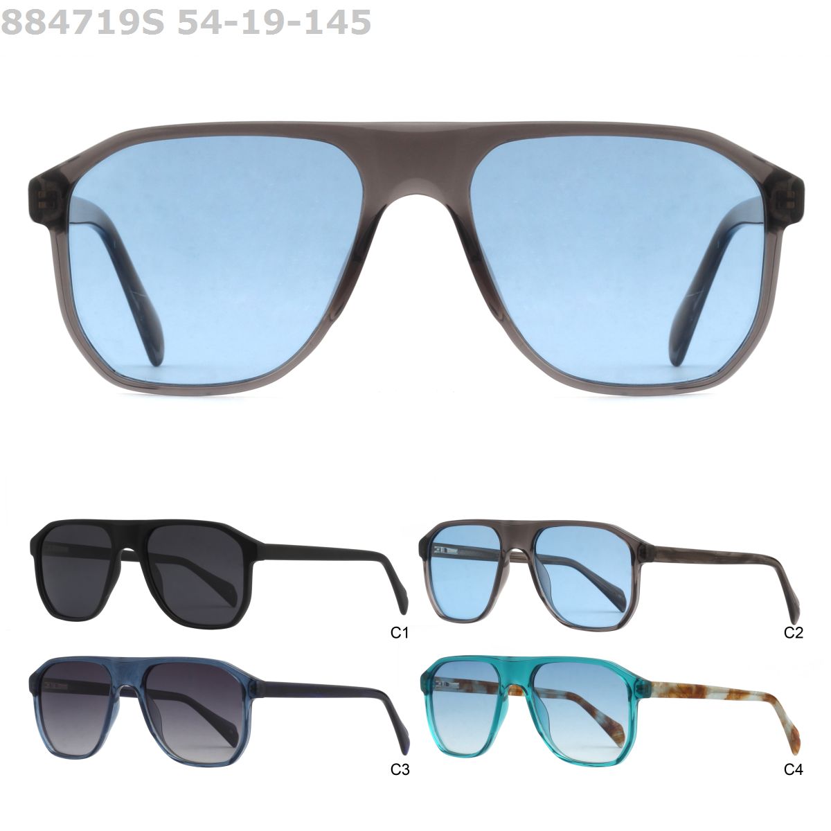 New Arrival Eco Friendly Acetate Sun Glasses Custom Logo Polarized Shades Acetate Pilot Sunglasses for men