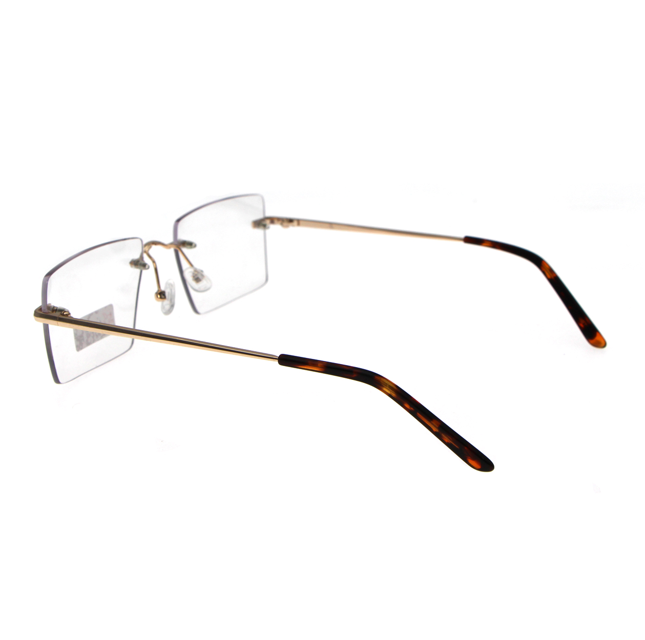 Gold Frames Rectangular Optical Eyeglass Rimless Glasses Frames Men
