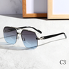 2024 New Half Frame Metal + PC Driving Anti-UV Sunglasses