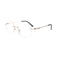 Ready Stock Rimless Eyeglasses Retro Square Spectacles Frame Metal Optical Frames