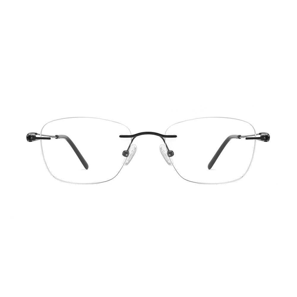 Rimless Eyeglasses Glasses Metal Frames for Men Women