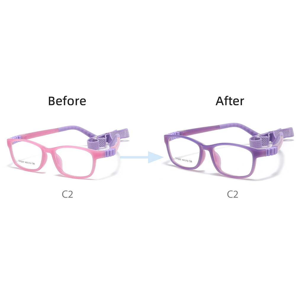 Girls Boys Photochromic Glasses Frames Kids Optical Glass Frame with Strips