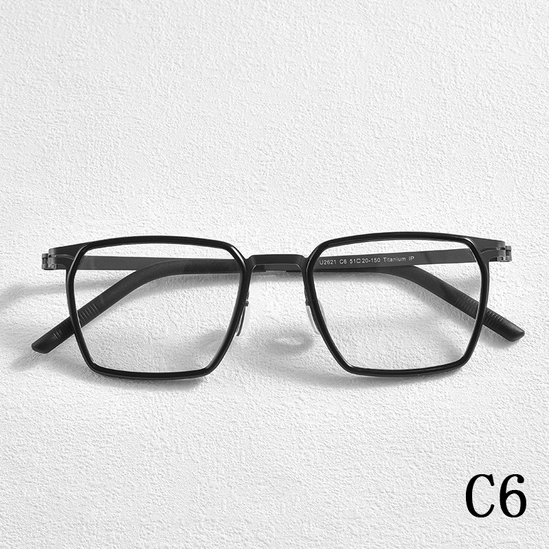 2024 New anti-blue TR90+ pure titanium square frame men's optical frame