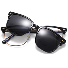 DILICN New 2023 Magnetic Clip Optical Frame, Polarized Lenses, Anti-Blue Light Glasses Fashion Glasses TR and Metal Mixed Materiale 81012