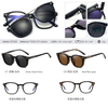DILICN New Magnetic Clip Glasses, Polarized Lenses, Anti-Blue Light Glasses Fashion Glasses TR and Metal Materiale 95308 round frame