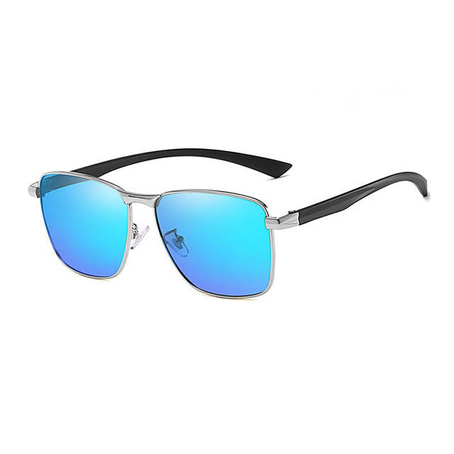 Fashionable new TR90 polarized sunglasses men's single bridge square style two-color sunglasses