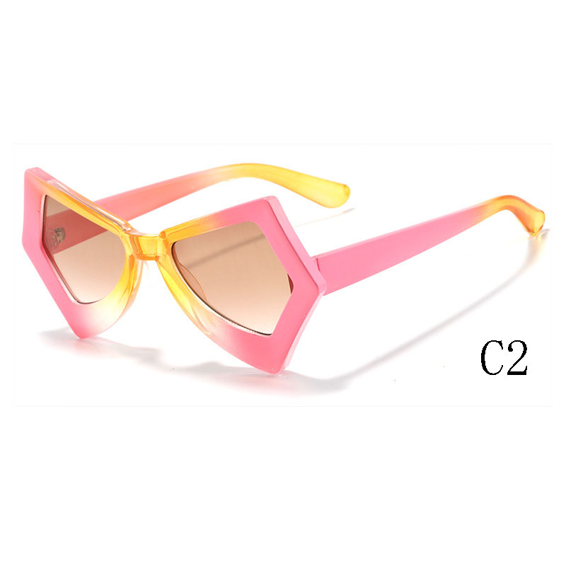 UV400 Unique Butterfly Designer Sun Glasses Ladies Colorful Gradient Polygon Custom Shades Fashion Cat Eye Women Sunglasses