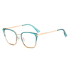 DILICN new spliced ​​two-color optical frame fashionable women's cat eye wholesale European and American best-selling models