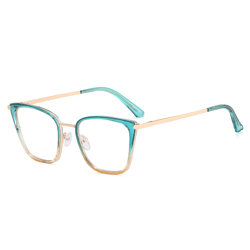 DILICN new spliced ​​two-color optical frame fashionable women's cat eye wholesale European and American best-selling models