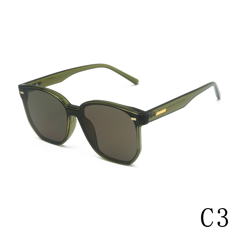 2024 new square frame UV protection rivet TR90+PC men's and women's sunglasses