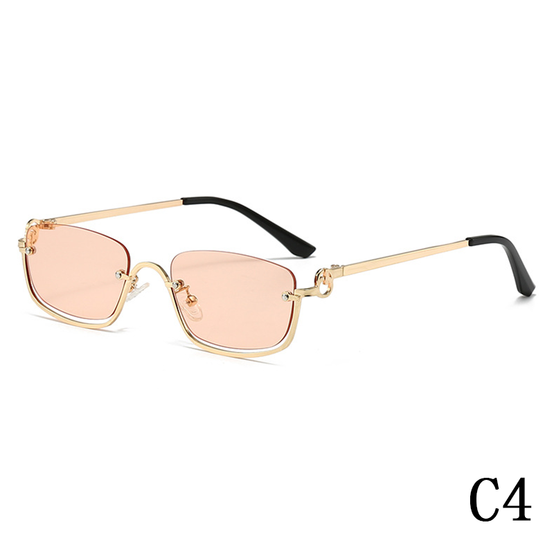 2024 new style metal lower half frame trend small square frame hot-selling sun visor women's sunglasses