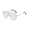 2023 New European and American Double-Bridge One-piece Fashion Frameless Sunglasses