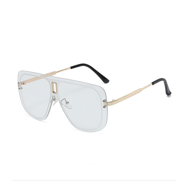 2023 New European and American Double-Bridge One-piece Fashion Frameless Sunglasses