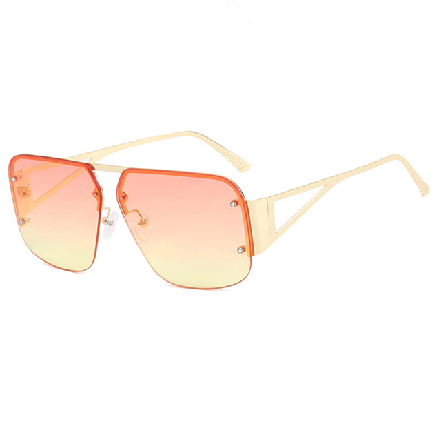 Square sunglasses fashionable sunglasses European and American retro half frame