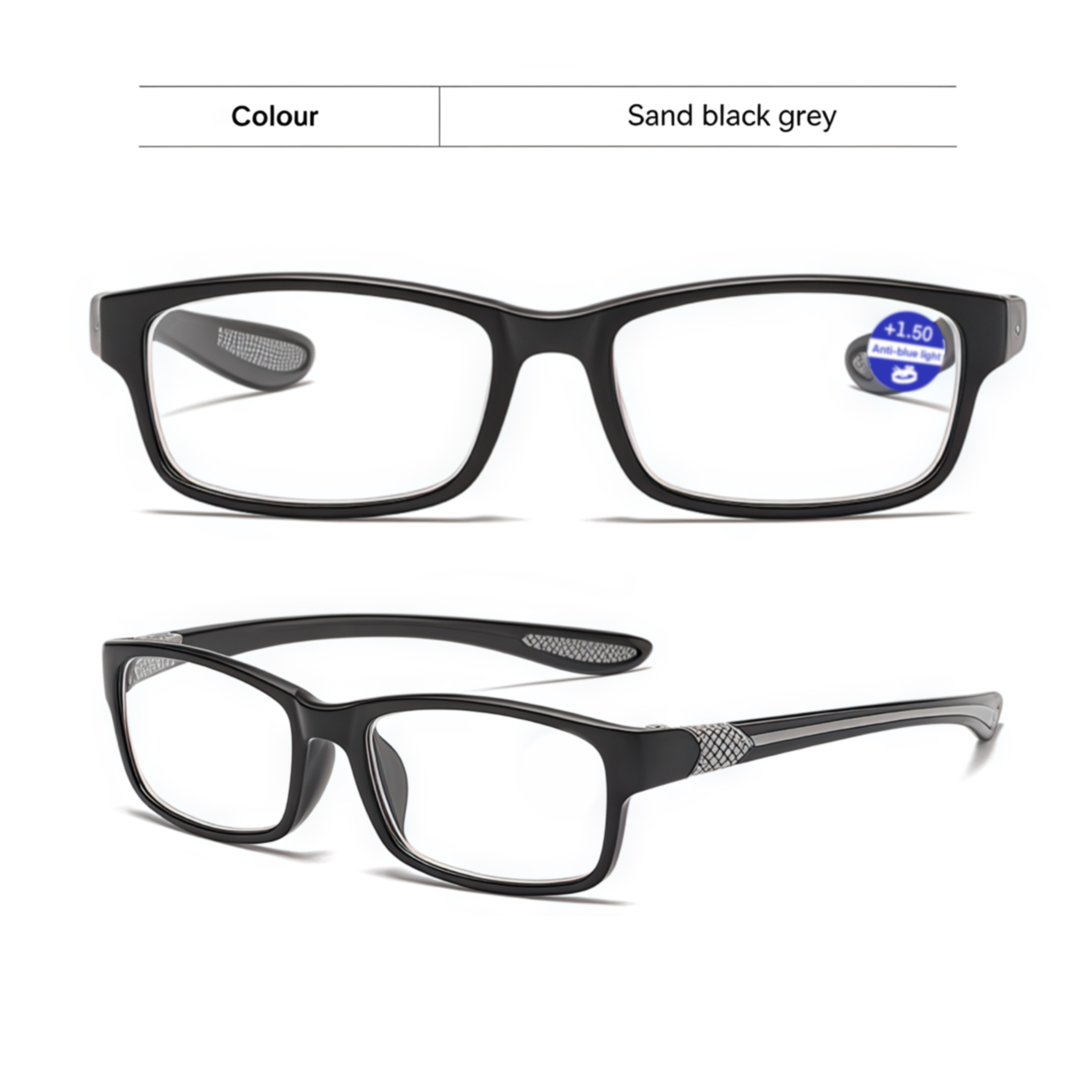 DILICN Multifocal Reading Glasses Unisex - Clear Vision AC Lens Ultra-Light PC Frame for All-Day Wear
