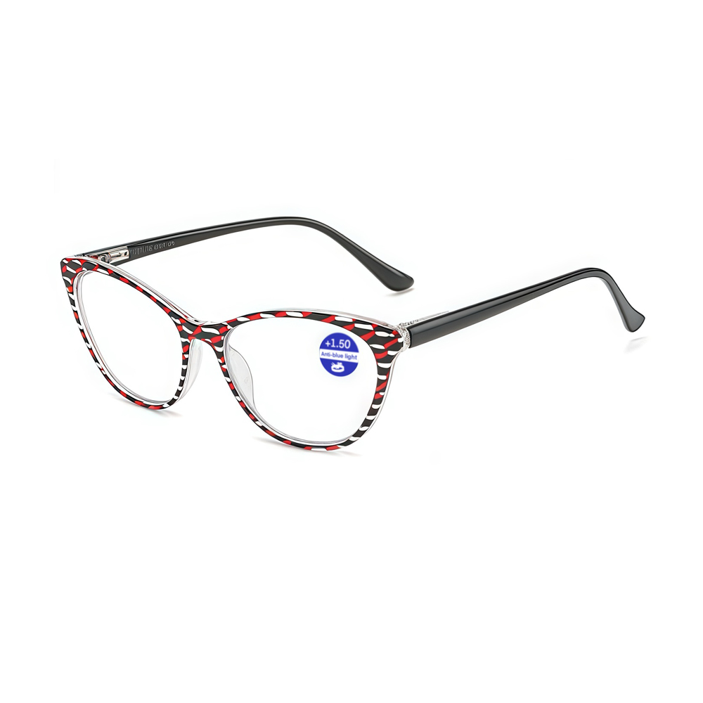 DILICN new colorful plastic anti-blue light reading glasses, stylish and trendy cat-eye style