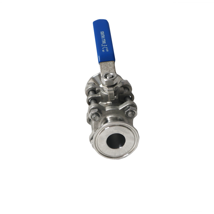 Sanitary 3 Piece Ball Valve With Manual Lever