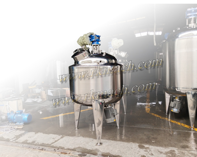 Sealed top mixing tank reactor W/O heating cooling jacket & thermal insulation
