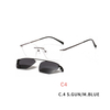 2 In 1 Fashion Optical Glasses Magnet Clip On Sunglasses Rimless Prescription Glasses Frame for Myopia Lenses