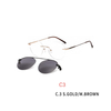 2 In 1 Clip On Sunglasses Rimless Optic Round Glasses Magnet Prescription Glasses Frame for Myopia Lenses