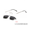 2 In 1 Magnet Clip on Sunglasses Rimless Optical Frame Men Driving Detachable Lens Style Sun Glasses