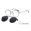 Round Vintage Magnetic Sunglasses Clip on for Men Women Metal Frame