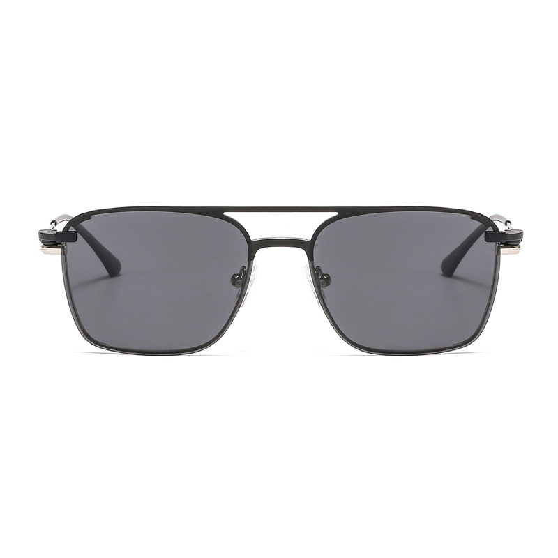 Square Magnetic Clip on Sunglasses for Men Women Metal Frame