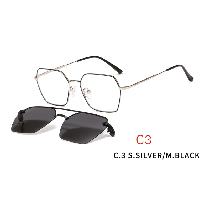 2 In1 Glasses Frame Magnetic Sunglass Clip On Sunglasses Eyeglasses
