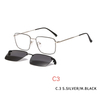 2 In1 Optical Spectacle Frame Men With Clip On Sunglasses Polarized Magnetic Glasses