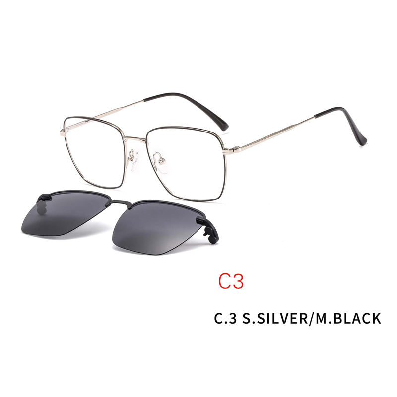 2 in1 Optical Spectacle Frame Men Women Clip On Sunglasses Polarized Lenses Magnetic Sun lens Prescription Eyeglasses
