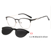 2 In1 Women Sun Glasses Eyeglasses Frame With Magnet Clip On Sunglasses Female