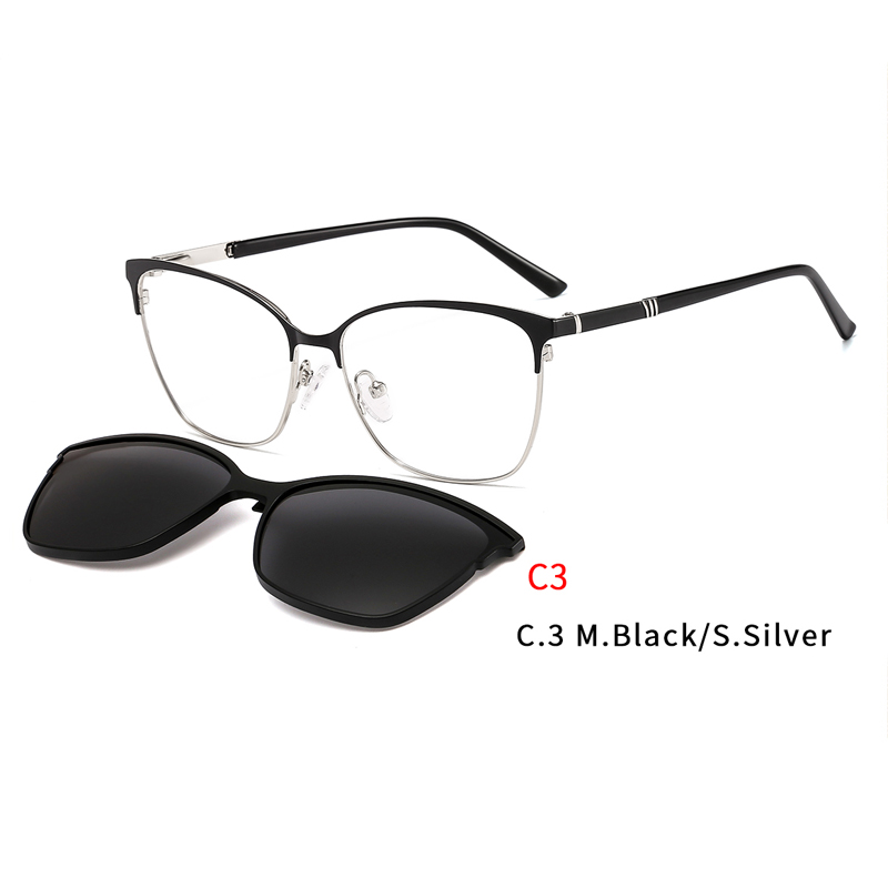 2 In 1 Magnet Clip On Sunglasses Men Metal Shades Sun Glasses Optical Myopia Eyeglasses Frame