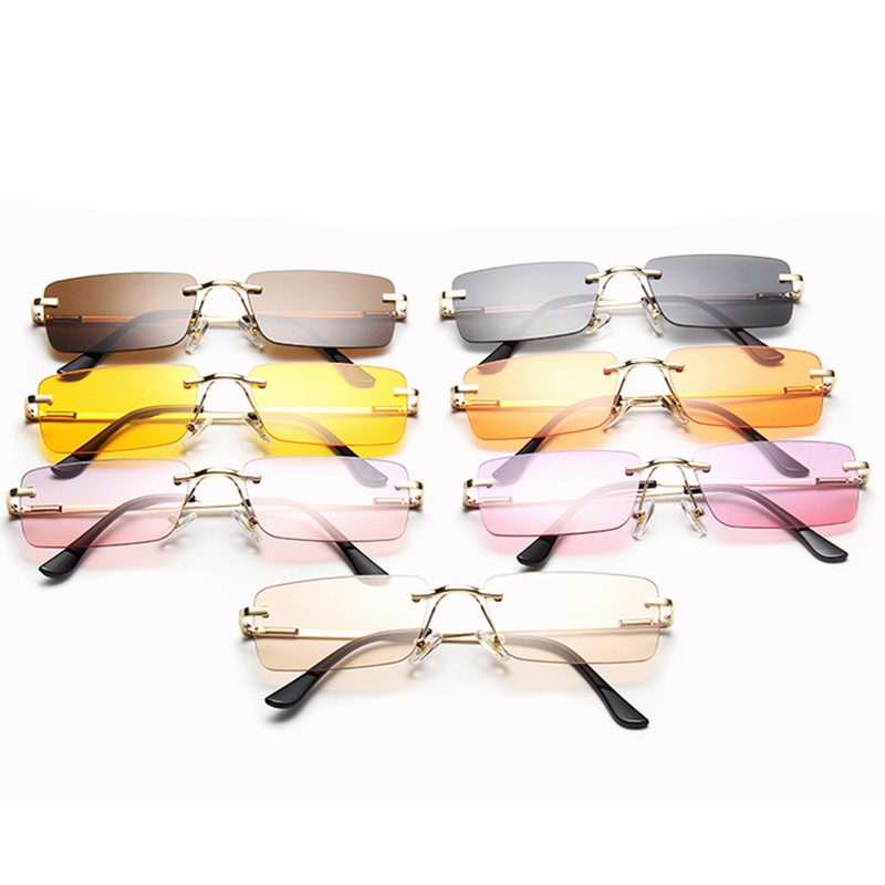 New Spring Leg Fashion Eyeglasses Trend Gasses Rimless Sunglasses Female Square Small Frame