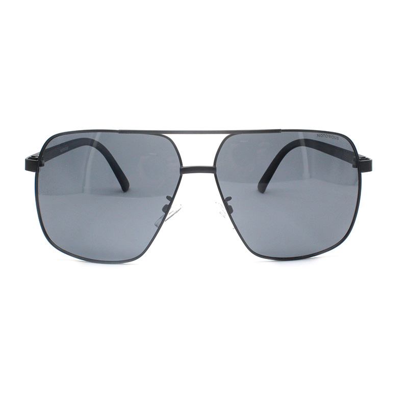 New Design Cool Men Big Square Pilot Classic Glasses UV400 Eye Protect Metal Sunglasses