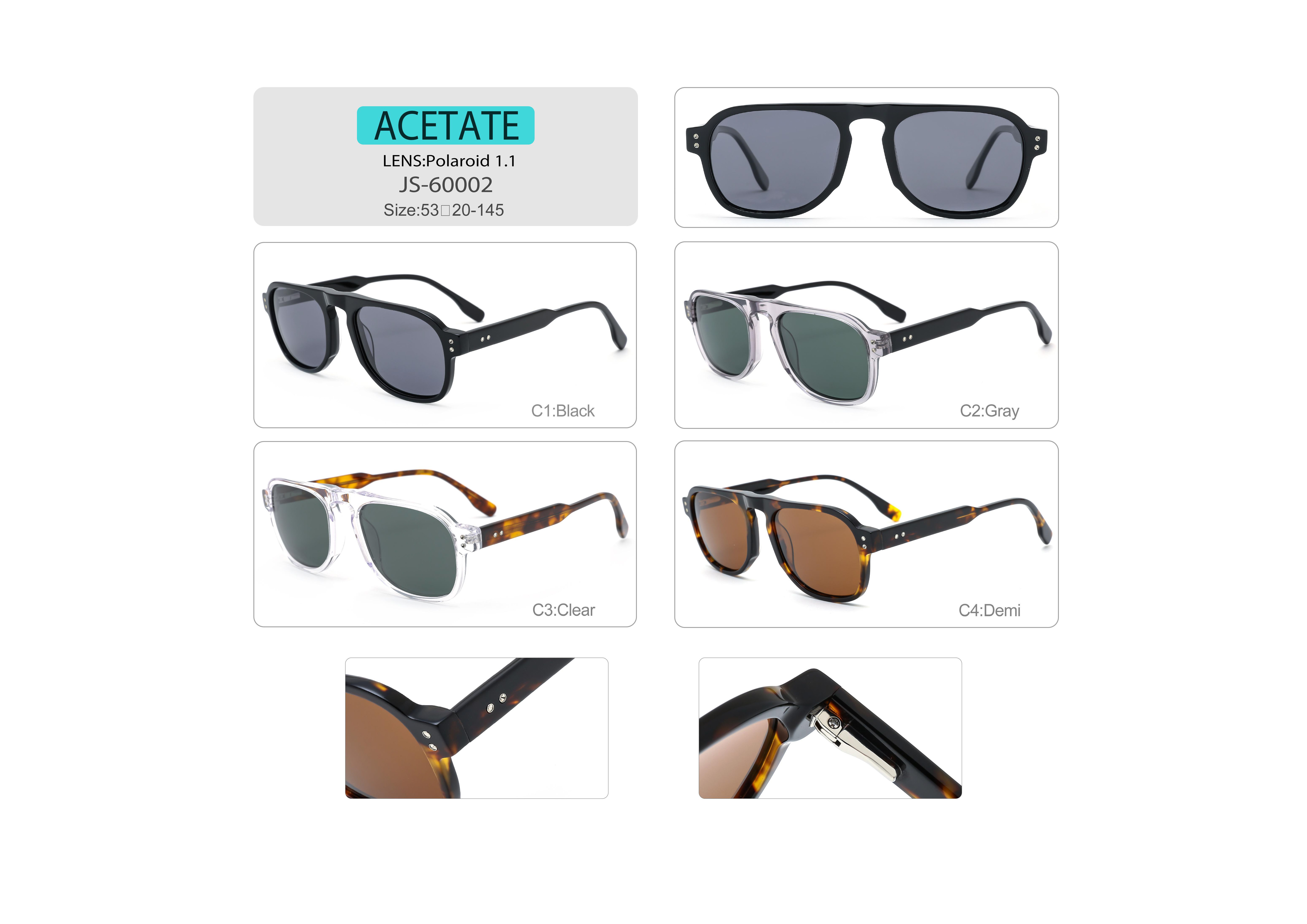 Ready to ship 2022 new trendy UV400 polarized women men acetate aviation sunglasses