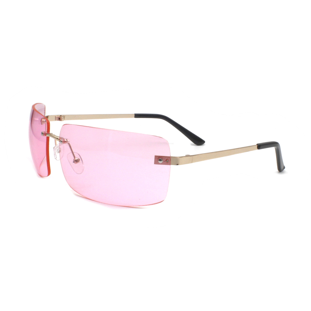 2022 New Trendy Rectangle Frameless Sun Glasses Hot Sale Women Men Rimless Ocean Lens Metal Sunglasses